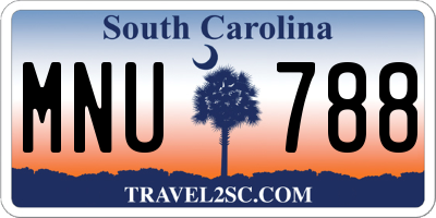 SC license plate MNU788