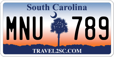 SC license plate MNU789