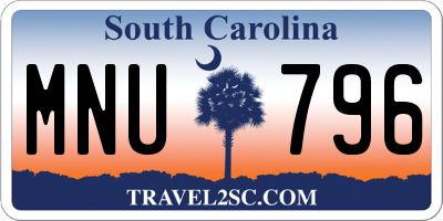 SC license plate MNU796