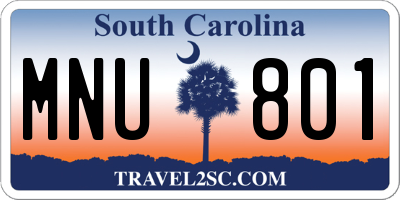 SC license plate MNU801
