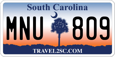 SC license plate MNU809