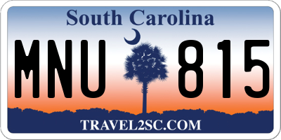 SC license plate MNU815