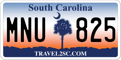 SC license plate MNU825