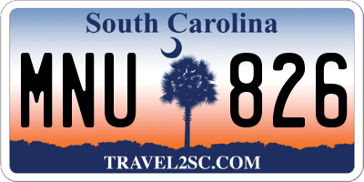 SC license plate MNU826