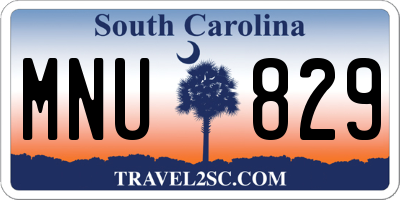 SC license plate MNU829