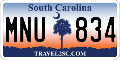 SC license plate MNU834