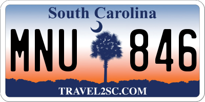 SC license plate MNU846