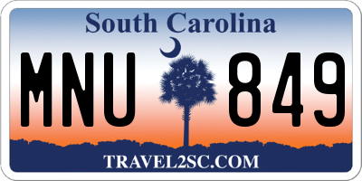 SC license plate MNU849