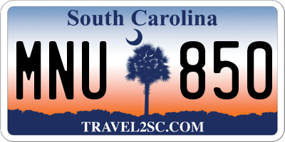 SC license plate MNU850