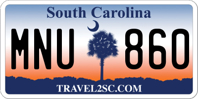 SC license plate MNU860