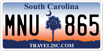 SC license plate MNU865