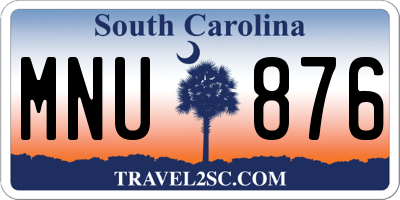 SC license plate MNU876