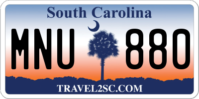 SC license plate MNU880