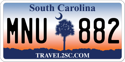 SC license plate MNU882