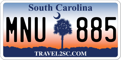 SC license plate MNU885