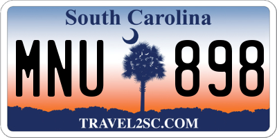 SC license plate MNU898