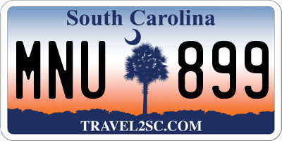 SC license plate MNU899