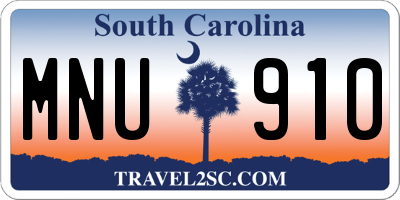 SC license plate MNU910