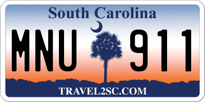 SC license plate MNU911