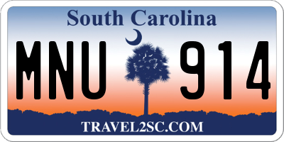 SC license plate MNU914