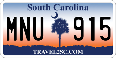 SC license plate MNU915