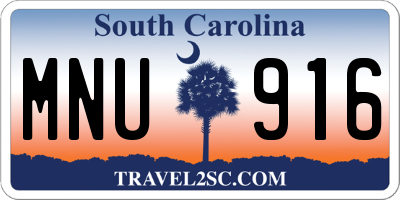 SC license plate MNU916