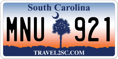 SC license plate MNU921