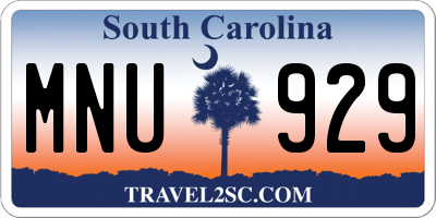 SC license plate MNU929