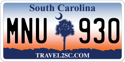 SC license plate MNU930