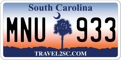 SC license plate MNU933