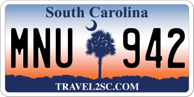 SC license plate MNU942