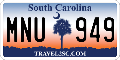 SC license plate MNU949