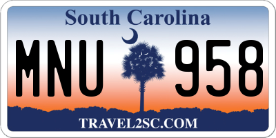 SC license plate MNU958