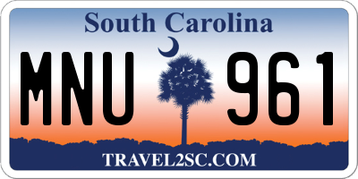 SC license plate MNU961