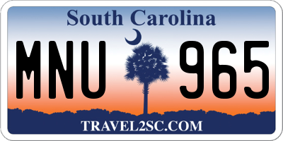 SC license plate MNU965