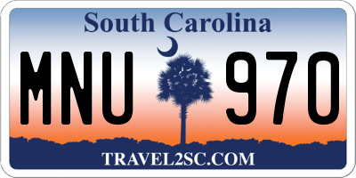 SC license plate MNU970