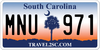 SC license plate MNU971