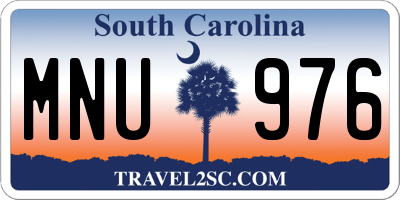 SC license plate MNU976