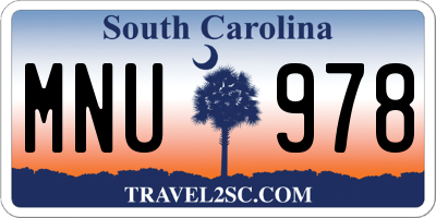 SC license plate MNU978