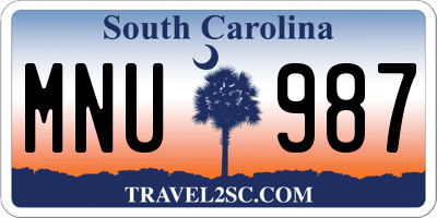 SC license plate MNU987