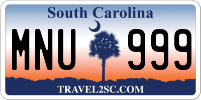 SC license plate MNU999