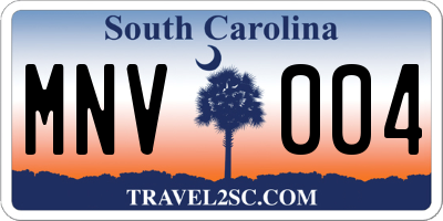 SC license plate MNV004