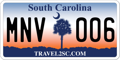 SC license plate MNV006