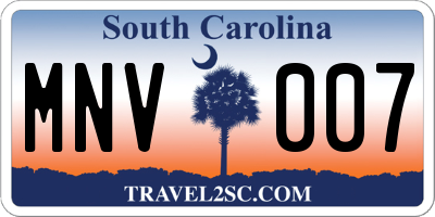 SC license plate MNV007