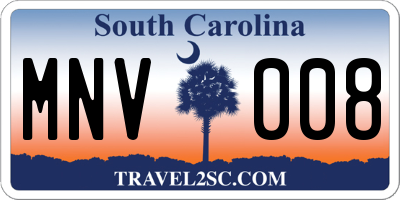 SC license plate MNV008