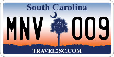 SC license plate MNV009