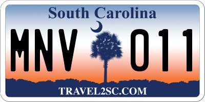 SC license plate MNV011