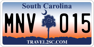 SC license plate MNV015