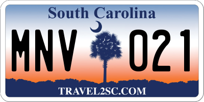 SC license plate MNV021
