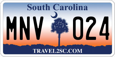 SC license plate MNV024
